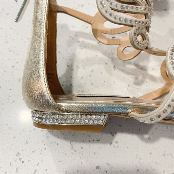 Badgley Mischka Gold and Crystal Sandals - Picture 5 of 6